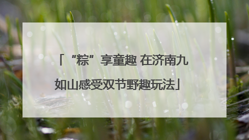 “粽”享童趣 在济南九如山感受双节野趣玩法