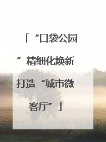 “口袋公园”精细化焕新打造“城市微客厅”