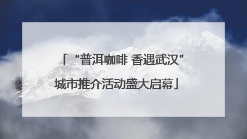 “普洱咖啡 香遇武汉”城市推介活动盛大启幕