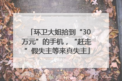 环卫大姐拾到“30万元”的手机，“赶走”假失主等来真失主