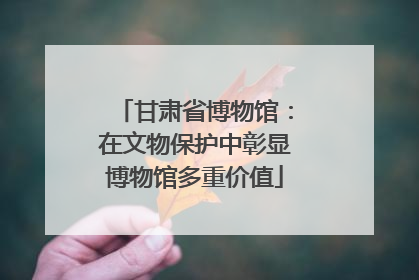 甘肃省博物馆：在文物保护中彰显博物馆多重价值