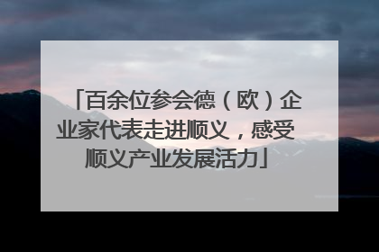 百余位参会德（欧）企业家代表走进顺义，感受顺义产业发展活力