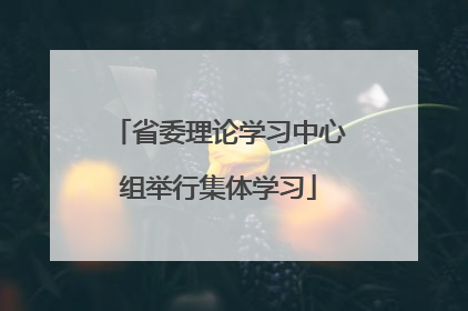 省委理论学习中心组举行集体学习