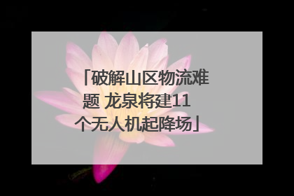 破解山区物流难题 龙泉将建11个无人机起降场