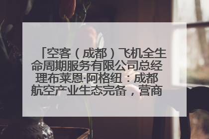 空客（成都）飞机全生命周期服务有限公司总经理布莱恩·阿格纽：成都航空产业生态完备，营商环境优势显著