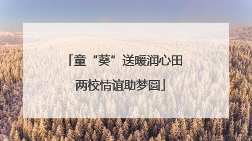 童“葵”送暖润心田 两校情谊助梦圆