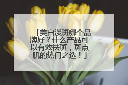 美白淡斑哪个品牌好？什么产品可以有效祛斑，斑点肌的热门之选！