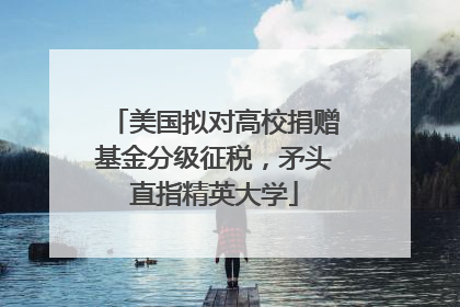 美国拟对高校捐赠基金分级征税，矛头直指精英大学