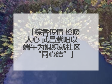 粽香传情 橙暖人心 武昌紫阳以端午为媒织就社区“同心结”