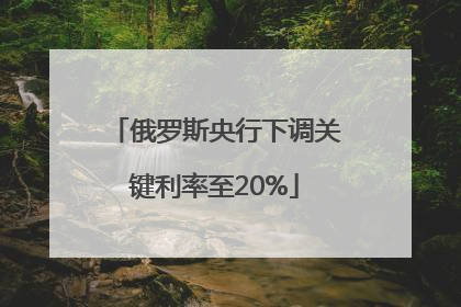 俄罗斯央行下调关键利率至20%