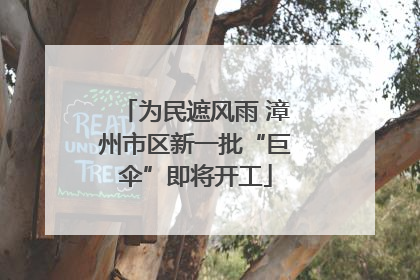 为民遮风雨 漳州市区新一批“巨伞”即将开工