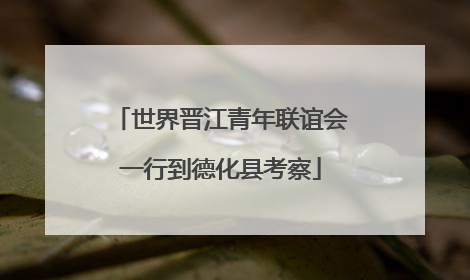 世界晋江青年联谊会一行到德化县考察