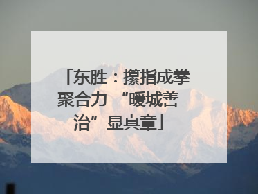 东胜：攥指成拳聚合力 “暖城善治”显真章