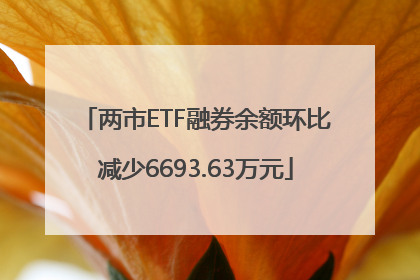 两市ETF融券余额环比减少6693.63万元