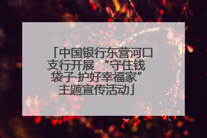 中国银行东营河口支行开展 “守住钱袋子·护好幸福家”主题宣传活动