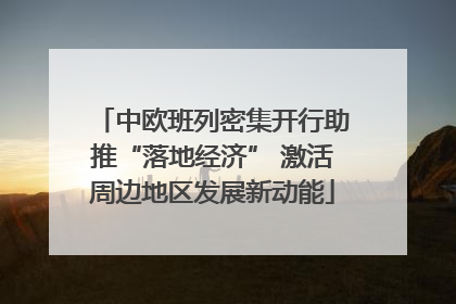 中欧班列密集开行助推“落地经济” 激活周边地区发展新动能