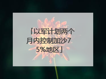 以军计划两个月内控制加沙75%地区