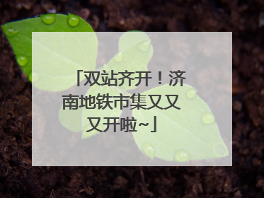 双站齐开！济南地铁市集又又又开啦~