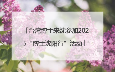 台湾博士来沈参加2025“博士沈阳行”活动