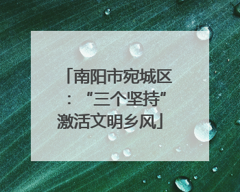 南阳市宛城区：“三个坚持”激活文明乡风