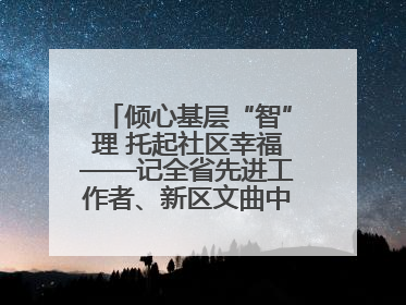 倾心基层“智”理 托起社区幸福——记全省先进工作者、新区文曲中心社区党委书记董世弘