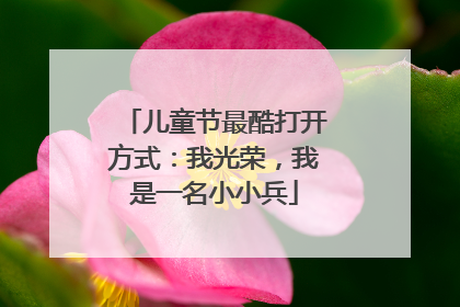 儿童节最酷打开方式：我光荣，我是一名小小兵