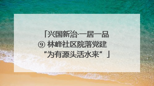 兴国新治·一居一品⑨ 林峰社区院落党建“为有源头活水来”