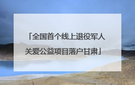 全国首个线上退役军人关爱公益项目落户甘肃
