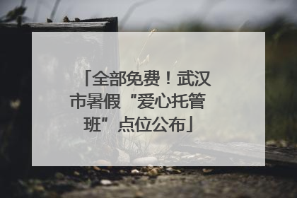 全部免费！武汉市暑假“爱心托管班”点位公布