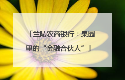 兰陵农商银行：果园里的“金融合伙人”