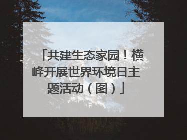 共建生态家园！横峰开展世界环境日主题活动（图）