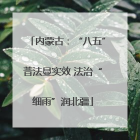 内蒙古：“八五”普法显实效 法治“细雨”润北疆