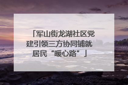 军山街龙湖社区党建引领三方协同铺就居民“暖心路”