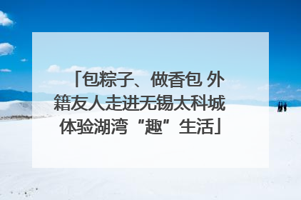 包粽子、做香包 外籍友人走进无锡太科城体验湖湾“趣”生活