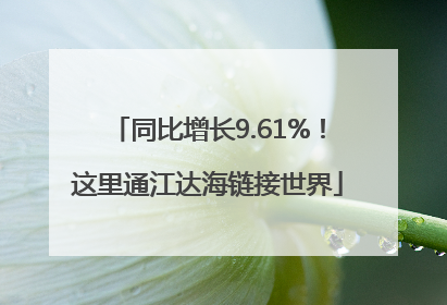 同比增长9.61%！这里通江达海链接世界