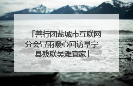 善行团盐城市互联网分会冒雨暖心回访阜宁县残联吴滩宜家