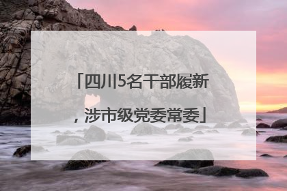四川5名干部履新，涉市级党委常委