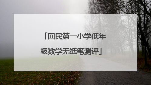 回民第一小学低年级数学无纸笔测评
