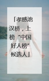 孝感池汉桥，上榜“中国好人榜”候选人