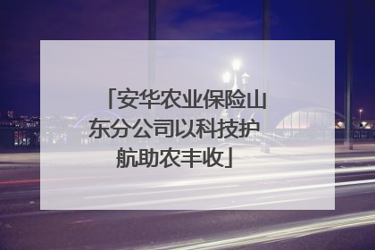安华农业保险山东分公司以科技护航助农丰收