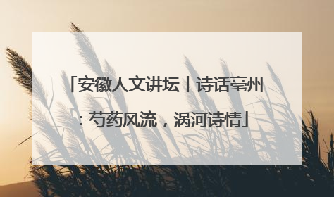 安徽人文讲坛丨诗话亳州：芍药风流，涡河诗情