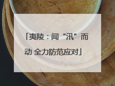 夷陵：闻“汛”而动 全力防范应对