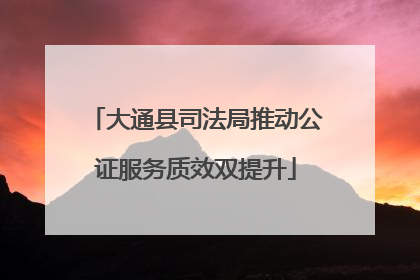 大通县司法局推动公证服务质效双提升