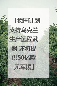 德国计划支持乌克兰生产远程武器 还将提供50亿欧元军援