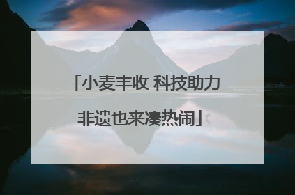 小麦丰收 科技助力 非遗也来凑热闹