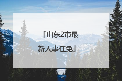山东2市最新人事任免