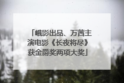 峨影出品、万茜主演电影《长夜将尽》获金爵奖两项大奖