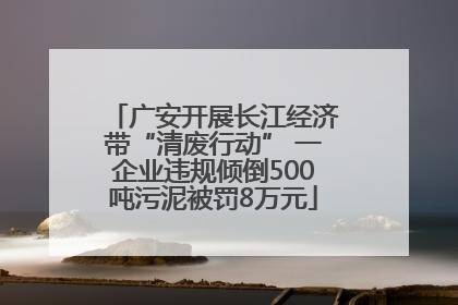 广安开展长江经济带“清废行动” 一企业违规倾倒500吨污泥被罚8万元