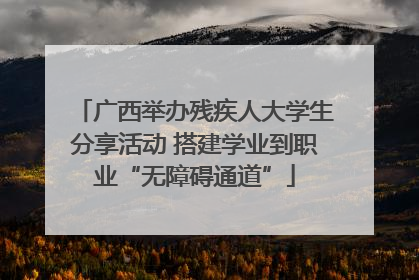 广西举办残疾人大学生分享活动 搭建学业到职业“无障碍通道”