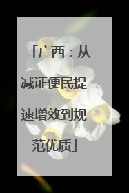 广西：从减证便民提速增效到规范优质